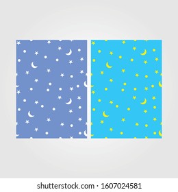 two optional moon and star seamless pattern.