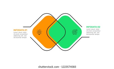 Two options infographic design. creative design with marketing icons. Vector illustration. 