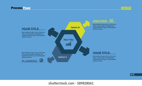 Two Options Process Chart Slide Template Stock Vector (Royalty Free ...