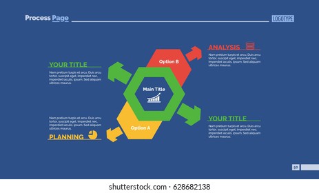 Two Options Process Chart Slide Template Stock Vector (Royalty Free ...