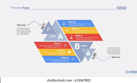 Two Options and Three Steps Slide Template