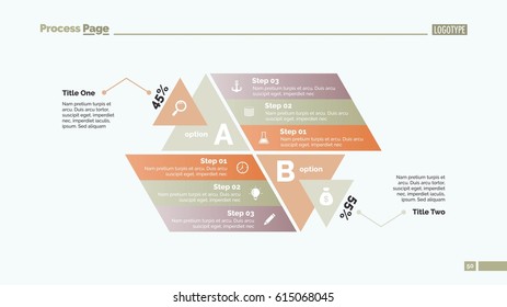 Two Options and Three Steps Slide Template