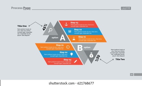 Two Options and Three Steps Slide Template