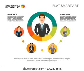 Two options workflow process chart template for presentation. Business data visualization. Leadership, recruitment, planning, teamwork or marketing creative concept for infographic, project layout.