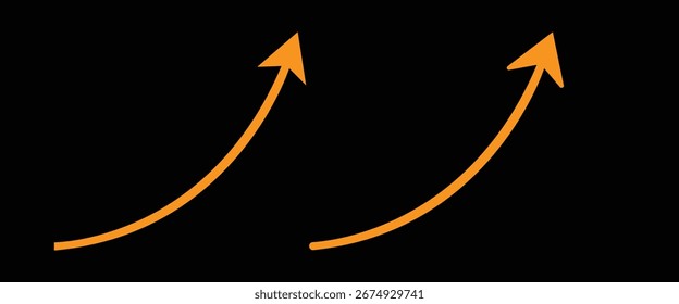Two Orange Arrows Pointing Upward on Black Background