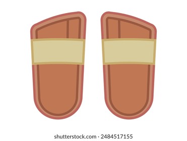 Two orange beach sandals or flip flops