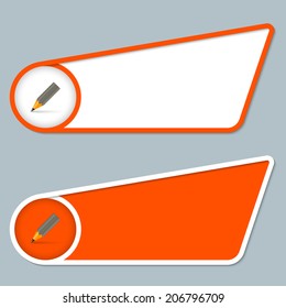 two orange boxes for any text with pencil