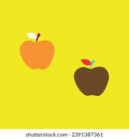 two orange and brown apples in front of the background