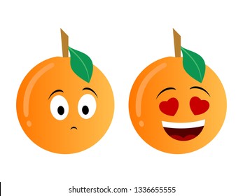 two orange emoticons 