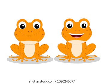 Two Orange Frogs with Spots - Cartoon Vector Image