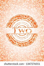 Two orange mosaic emblem with background