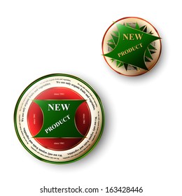 Two organic labels on the white background