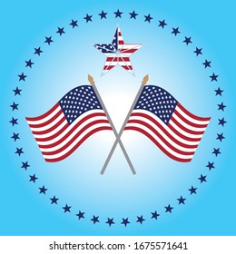 Two original American flags, The Fourth of July