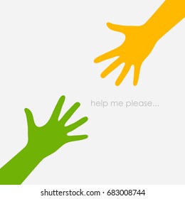 Two outstretched hands, help concept symbol