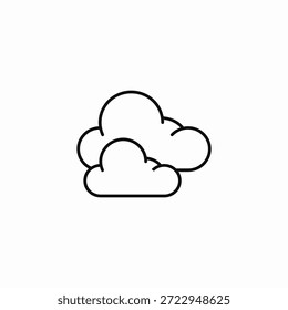 two overcast clouds icon sign vector