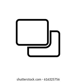 Two overlapped rectangles line icon