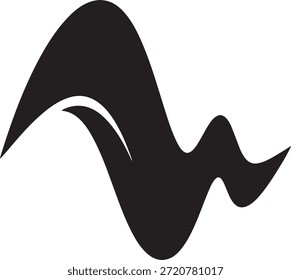 Dos ondas sinusoidales negras superpuestas sobre fondo blanco