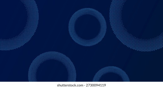 Dos círculos azules superpuestos con un sutil patrón de semitonos, sobre un fondo degradado azul oscuro.