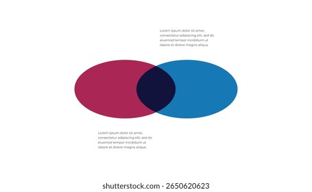 Dois círculos sobrepostos venn diagrama gráfico design