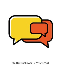 Two overlapping colorful speech bubbles