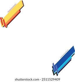 Duas formas geométricas sobrepostas em cores vibrantes; ideal para desenhos abstratos, fundos ou conceitos de arte contemporânea com um toque moderno.