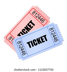 Two overlapping movie tickets in retro style
