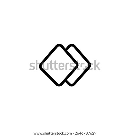 Two overlapping outlined keyframe diamonds, representing multiple keyframes or layers in an animation timeline. Isolated on white.