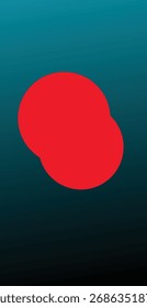 Dos círculos rojos superpuestos en degradado azul-verde