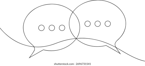 Dos burbujas de discurso superpuestas con puntos de conversación de chat