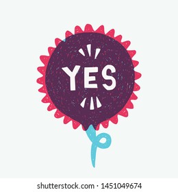 Two overlapping speech bubbles with Yes inscription. Colorful comic bubbles. Cartoon style vector illustration with banner made of two hand drawn balloons. Great design element for sticker, print