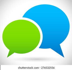 Two Overlapping Speech, Talk Bubbles, Communication, Discussion, Chatting. Vector