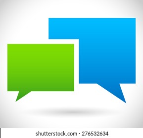 Two Overlapping Speech, Talk Bubbles, Communication, Discussion, Chatting. Vector