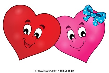 Two overlapping stylized hearts theme 1 - eps10 vector illustration.
