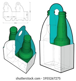 Two pack of beer bottles self assembly and Die-cut Pattern. The .eps file is full scale and fully functional. Prepared for real cardboard production.