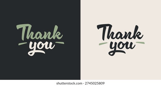 two pack - Thank you hand drawn inscription with lines. Calligraphic inscription, vector illustration vector eps