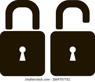 Two padlocks of simple form open close