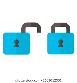 Two padlocks vector set illustration icon.