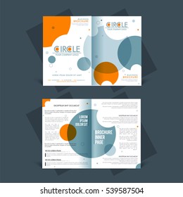 Folleto de dos páginas, plantilla o diseño de volante para informes y presentaciones empresariales.