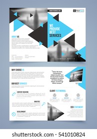 Two Page Brochure, Template Or Flyer Layout For Business Reports And Presentation.