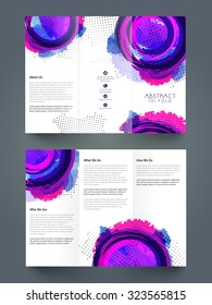 Two page presentation of abstract Trifold Brochure, Template or Flyer design for your Business.