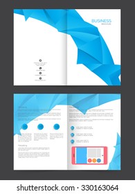 Two page presentation of professional Business Brochure, Flyer, Banner or Template with smartphone.