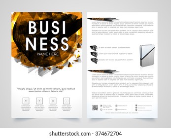 Folleto profesional de dos páginas, diseño de plantilla o folleto para sus informes y presentaciones empresariales.