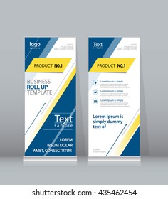 two page roll up banner and  x stand display design template for business