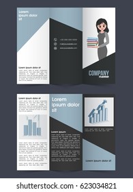 Two Page Tri-Fold Brochure, Template design with infographic elements for your Business reports and presentation.