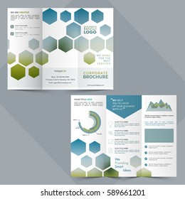 Two Pages, Tri-Fold Corporate Brochure design for your Business reports and presentation.