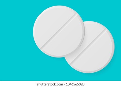 Two painkiller pills. View from above.