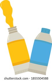 Two paints, illustration, vector on white background