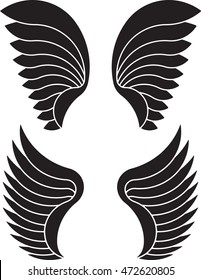 Two pair of black vector wings fo your design.