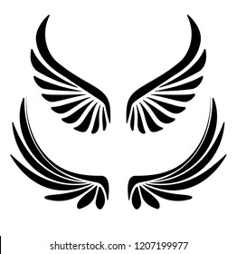 Two pair of decorative vector wings for your design.