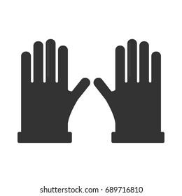 Two pair of gloves black silhouettes isolated on white background